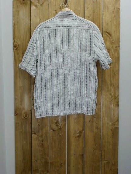Blue and White Stripe W Columbia Adult Men Top, Large