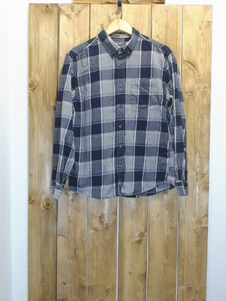 Blue and Grey Check Eddie Bauer Adult Men Top, Large