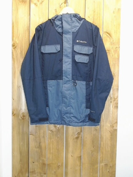 Dark Blue and Light Blue Columbia Adult Men Outerwear, Small