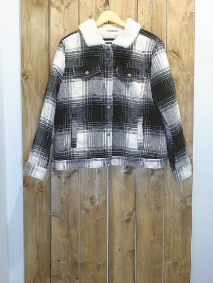 Black and White Check Levis Adult Women Outerwear, Large