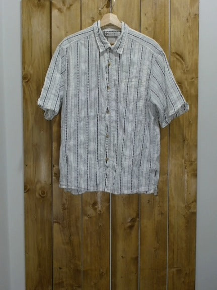 Blue and White Stripe W Columbia Adult Men Top, Large