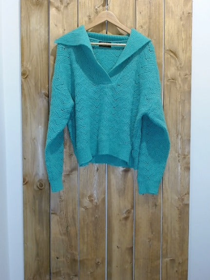 Green Knit Mink Pink Adult Women Top, Large