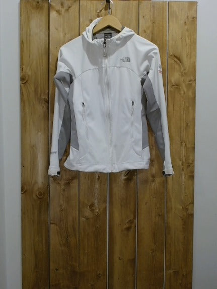 White with Grey Trim North Face Adult Women Outerwear, Small