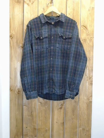 Checkered Green and Blue Prana Adult Men Top, Large