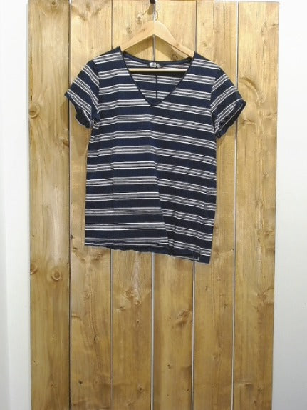 Blue and White Stripe MEC Adult Women Top, Medium