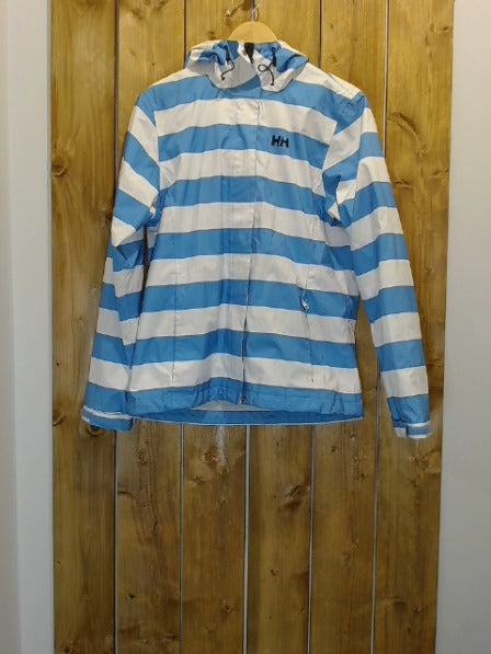 Blue + White Stripe Helly Hansen Adult Women Outerwear, Large