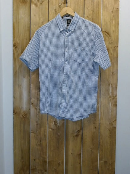 plaid Volcom Adult Men Top, Large