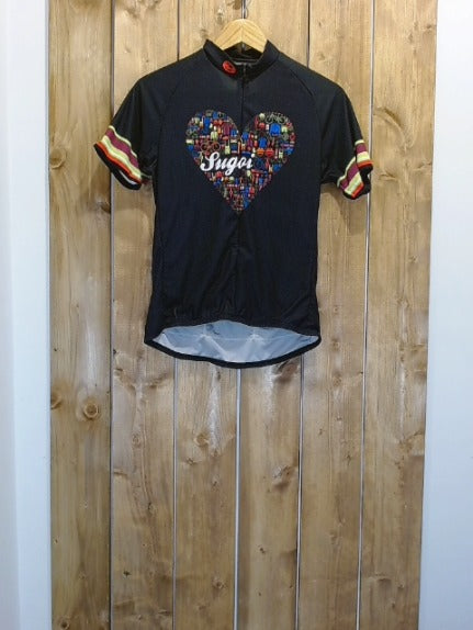 Black with Heart Logo Sugoi Adult Women Top, Medium