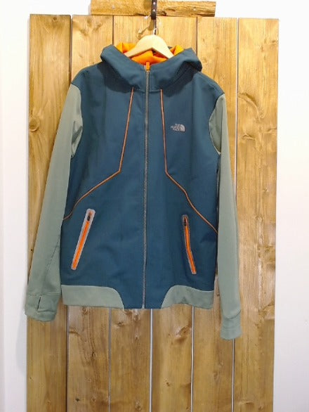 Blue and Green with Orange Piping North Face Adult Men Outerwear, XL
