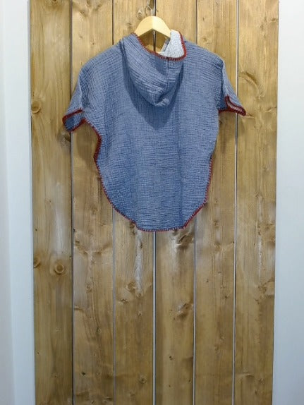 Blue with Red Trim Tofino Towel Children 0-5 Top, 2-6 years