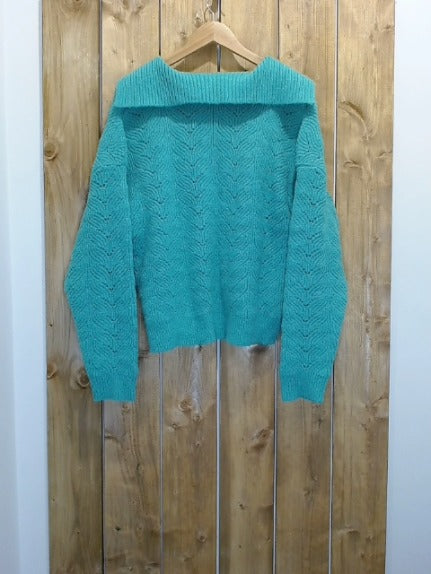 Green Knit Mink Pink Adult Women Top, Large